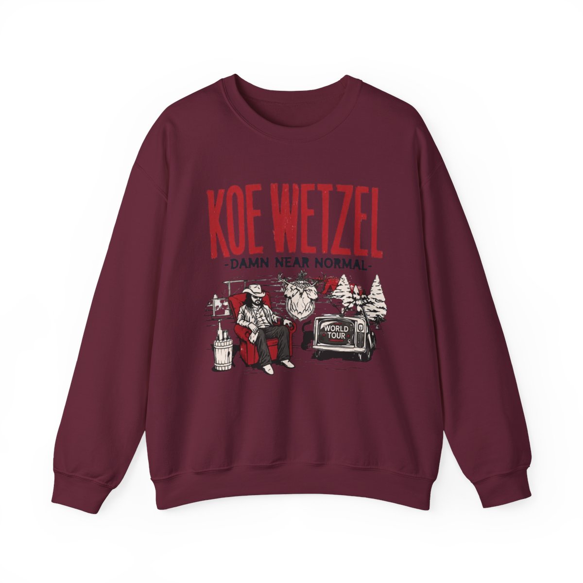 Koe Wetzel Tour Sweatshirts 9 Lives Album Merch Long Sleeve T-shirts Women Men Fashion Casual Crewneck - alternate angle 2, merchandise